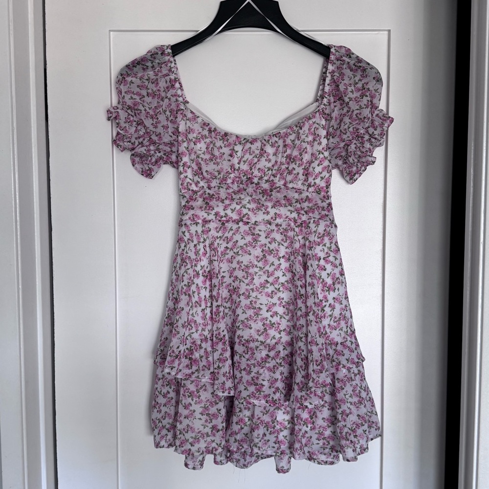 Francesca's Collections Pink Floral Romper - NWOT